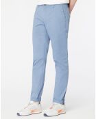 Pantalon Chino Super Slim Fit en Coton Bio mélangé Stretch bleu ciel