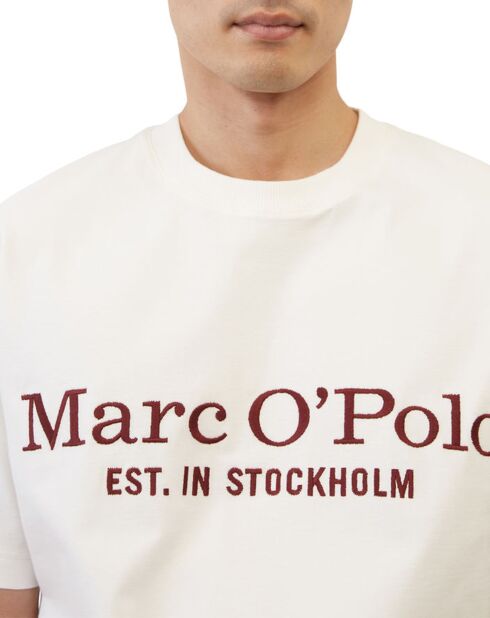 T-Shirt 100% Coton Bio col rond logo brodé blanc