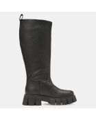 Bottes en Cuir chunky Campagne noires