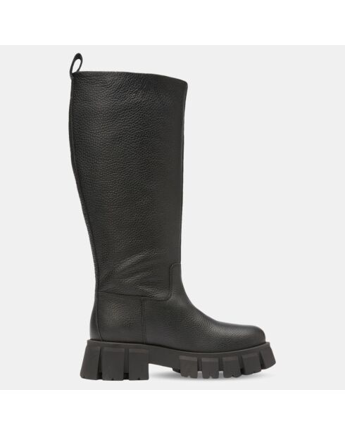 Bottes en Cuir chunky Campagne noires