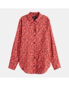 Chemise Oversize en Coton Bio mélangé imprimée rouge