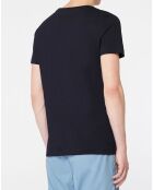 Marineblaues T-Shirt mit Palmenmuster