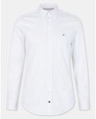 Slim-shirt van jersey met wit/blauwe print
