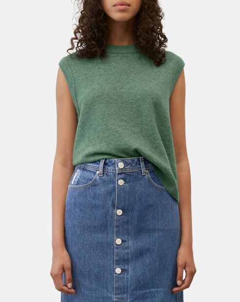 Pull sans manches en Laine mélangée vert