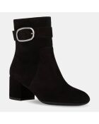 Bottines en Velours de Cuir Eleana noires