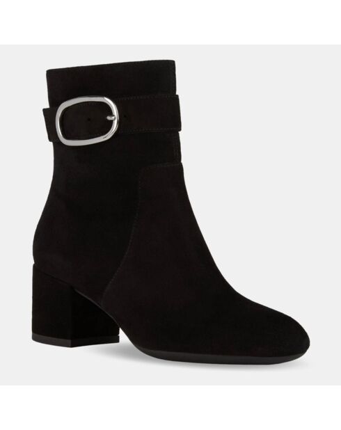 Bottines en Velours de Cuir Eleana noires