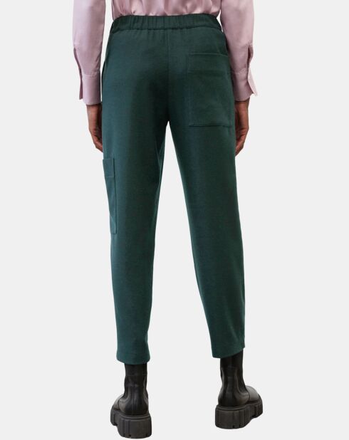 Pantalon cargo en Laine mélangée vert foncé