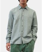 Chemise 100% Coton Bio Regular Fit chinée verte