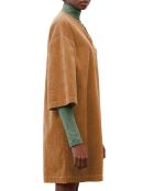 Robe en Velours côtelé zip poche marron