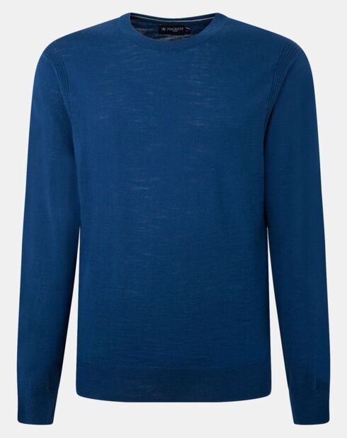 Pull 100% Bambou ras du cou bleu