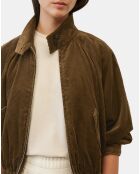 Blouson en Velours côtelé marron