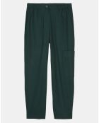 Pantalon cargo en Laine mélangée vert foncé