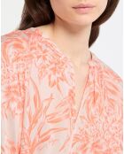Blouse Henley imprimée orange