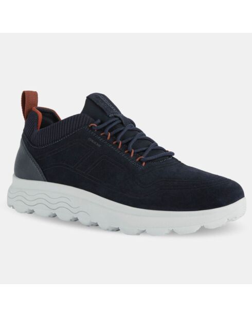 Baskets en Velours de Cuir Spherica bleu marine