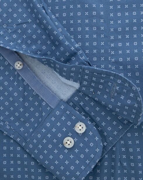 Chemise Slim Fit imprimée foulard bleu foncé
