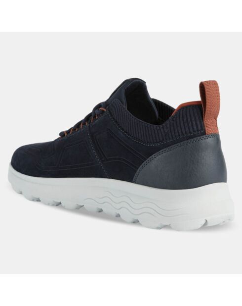 Baskets en Velours de Cuir Spherica bleu marine