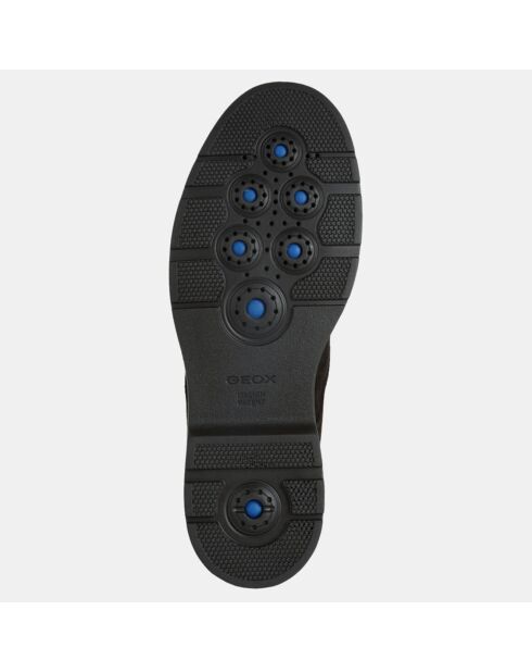 Boots en Velours de Cuir Spherica marron foncé