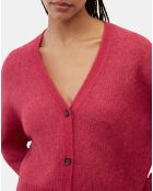 Cardigan en Laine & Alpaga mélangés framboise