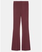 Pantalon flare côtelé rouge foncé