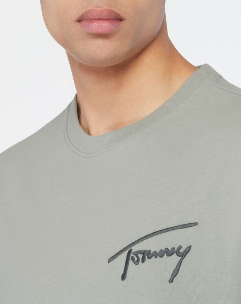 Graugrünes Signature-T-Shirt