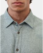 Chemise 100% Coton Bio Regular Fit chinée verte