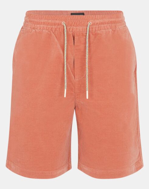 Short en Coton Bio mélangé Velours Milleraies orange