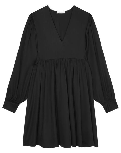 Robe midi col V noir