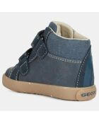 Baskets en Velours de Cuir Kilwi bleu marine