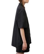 Chemise manches larges poches noire