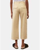 Pantalon large charpenté beige