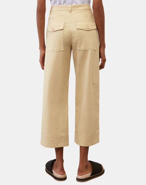 Pantalon large charpenté beige