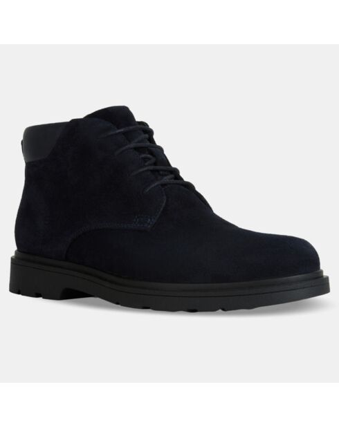 Boots en Velours de Cuir Spherica bleu marine