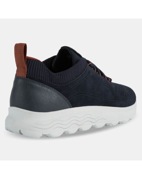 Baskets en Velours de Cuir Spherica bleu marine