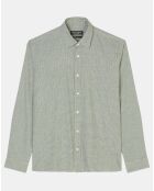 Chemise en Flanelle Regular Fit micro carreaux verte