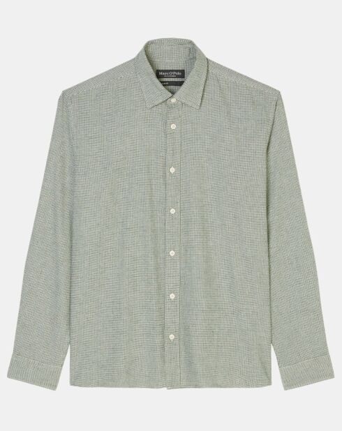Chemise en Flanelle Regular Fit micro carreaux verte