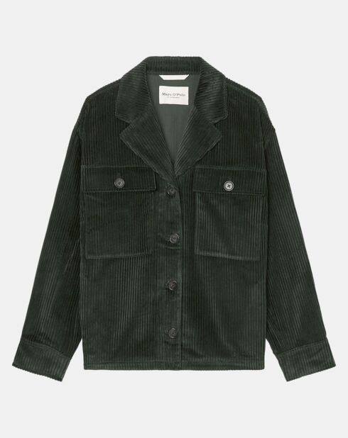 Veste en Velours côtelé 100% Coton Bio vert foncé