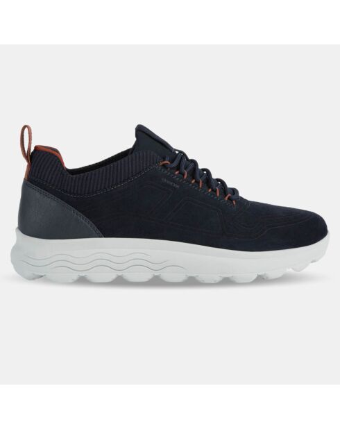 Baskets en Velours de Cuir Spherica bleu marine