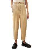 Pantalon paperbag pinces beige