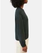 Pull en Laine mélangée manches raglans vert foncé