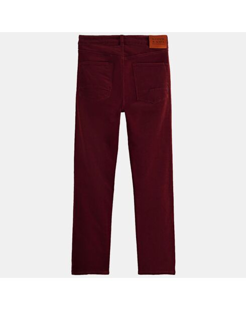 Pantalon Slim Fit en Coton Bio mélangé Velours Milleraies Ralston Corduroy bordeaux