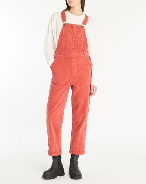 Unieke overalls van baksteencorduroy