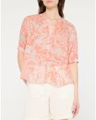 Blouse Henley imprimée orange