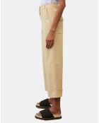 Pantalon large charpenté beige