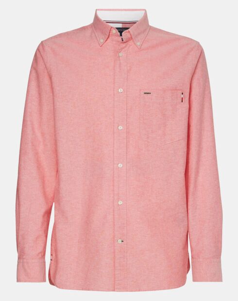Lichtrood overhemd van Oxford Solid regular