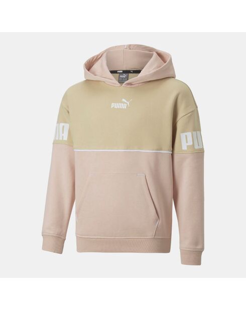 Sweat à capuche rose/beige