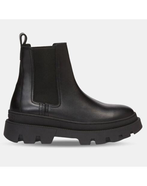 Boots en Cuir semelle Isak noires