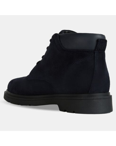 Boots en Velours de Cuir Spherica bleu marine