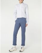 Slim-shirt van jersey met wit/blauwe print