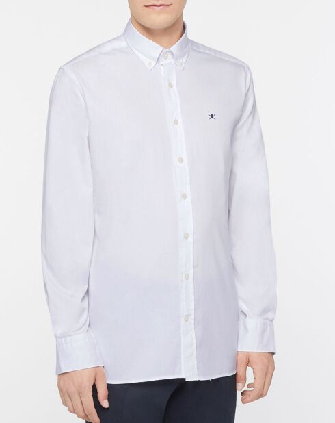 Chemise Slim Fit Oxford unie blanche