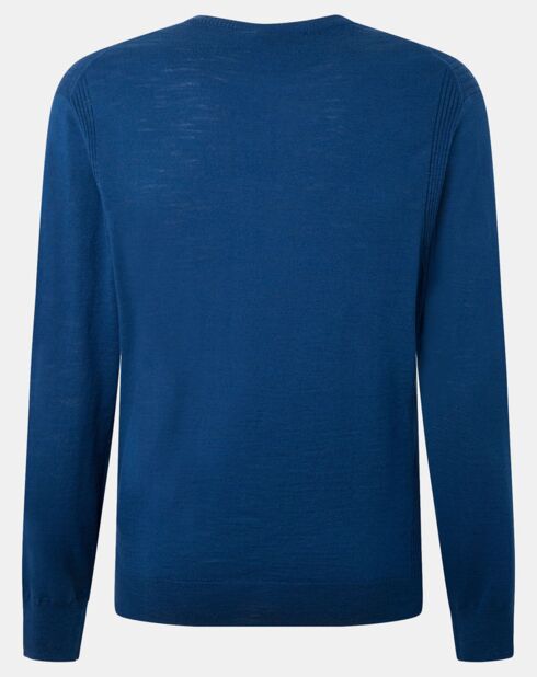 Pull 100% Bambou ras du cou bleu